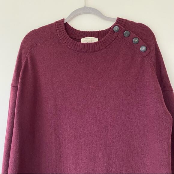 Sezane Mathie Dress Merino Wool Long Sleeve Size XXL Purple Burgundy - Picture 3 of 14